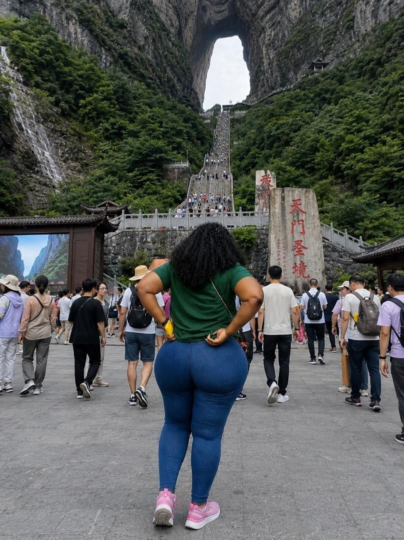Client at Tianmen Mountain, Zhangjiajie, China